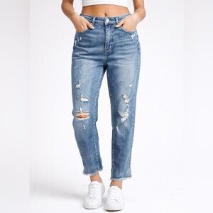 Judy Blue Light Blue Distressed Boyfriend Jeans